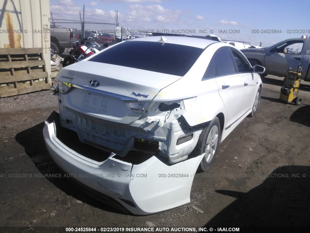 KMHEC4A45CA035732 - 2012 HYUNDAI SONATA HYBRID WHITE photo 4