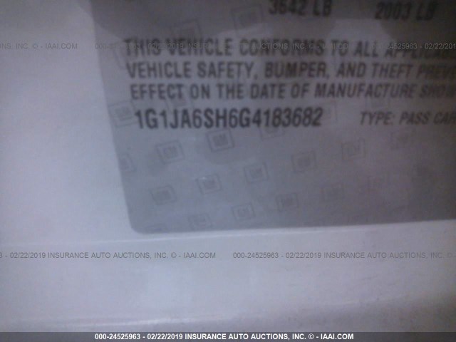 1G1JA6SH6G4183682 - 2016 CHEVROLET SONIC LS 白色 照片 9