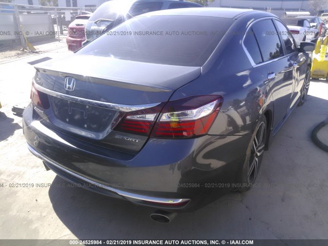 1HGCR2F57HA054176 - 2017 HONDA ACCORD SPORT GRAY photo 4