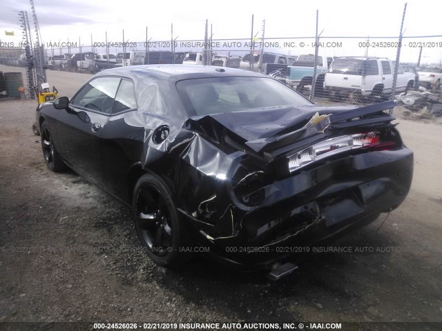 2C3CDYAG5EH224917 - 2014 DODGE CHALLENGER SXT BLACK photo 3