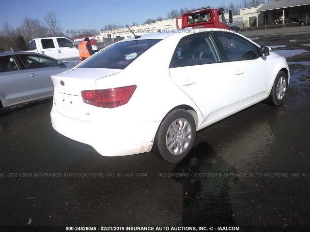 KNAFU4A22A5222112 - 2010 KIA FORTE EX WHITE photo 4