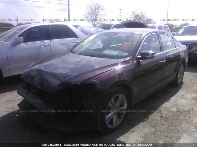 1VWBS7A34EC035759 - 2014 VOLKSWAGEN PASSAT SE MAROON photo 2