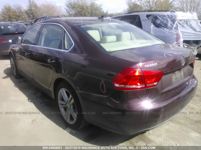 1VWBS7A34EC035759 - 2014 VOLKSWAGEN PASSAT SE MAROON photo 3