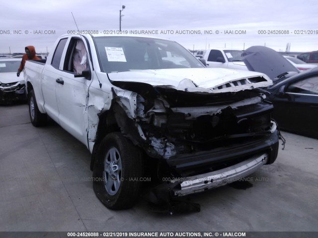 5TFRM5F15FX091503 - 2015 TOYOTA TUNDRA DOUBLE CAB SR/SR5 WHITE photo 1