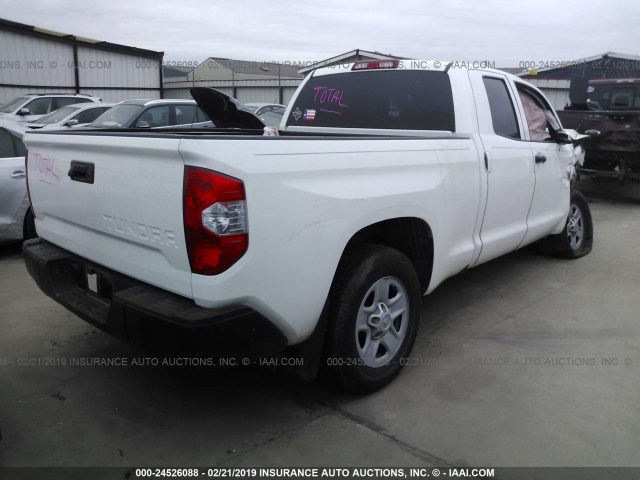 5TFRM5F15FX091503 - 2015 TOYOTA TUNDRA DOUBLE CAB SR/SR5 WHITE photo 4