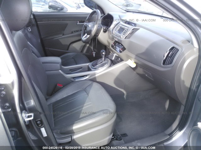 KNDPC3A24D7442302 - 2013 KIA SPORTAGE EX GRAY photo 5