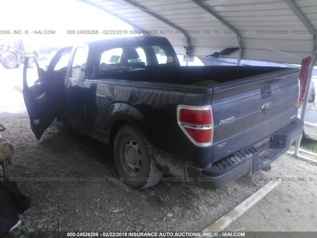 1FTEX1CM0EFC47805 - 2014 FORD F150 SUPER CAB BLUE photo 3