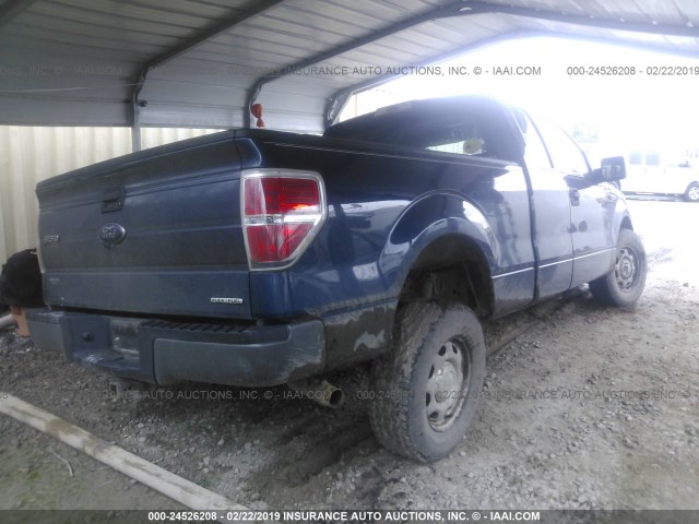 1FTEX1CM0EFC47805 - 2014 FORD F150 SUPER CAB BLUE photo 4