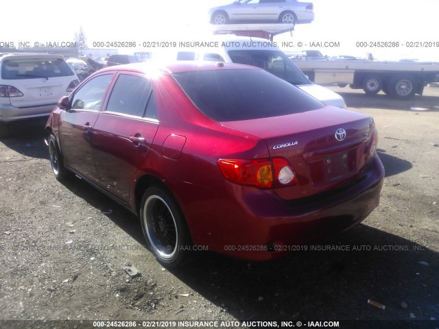 1NXBU4EE0AZ256198 - 2010 TOYOTA COROLLA S/LE/XLE RED photo 3