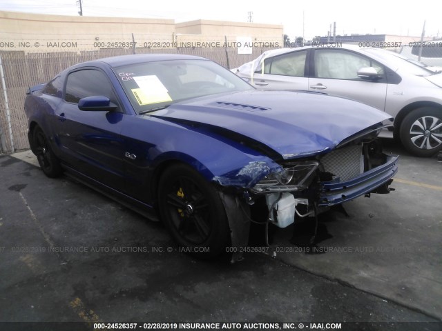 1ZVBP8CF1E5207913 - 2014 FORD MUSTANG GT BLUE photo 1