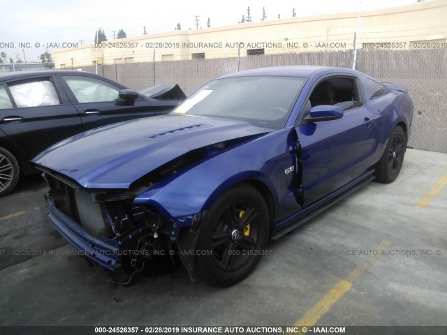 1ZVBP8CF1E5207913 - 2014 FORD MUSTANG GT BLUE photo 2