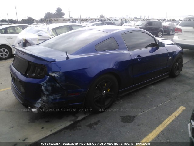 1ZVBP8CF1E5207913 - 2014 FORD MUSTANG GT BLUE photo 4