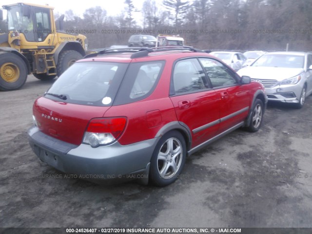 JF1GG685X4H801447 - 2004 SUBARU IMPREZA OUTBACK SPORT RED photo 4