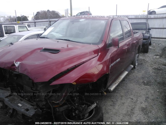 1C6RD7MT2CS315424 - 2012 DODGE RAM 1500 SPORT RED photo 2