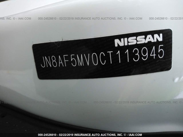 JN8AF5MV0CT113945 - 2012 NISSAN JUKE S/SV/SL WHITE photo 9