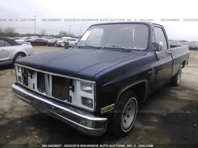 1GCDR14K0HS175678 - 1987 CHEVROLET R10 BLUE photo 2