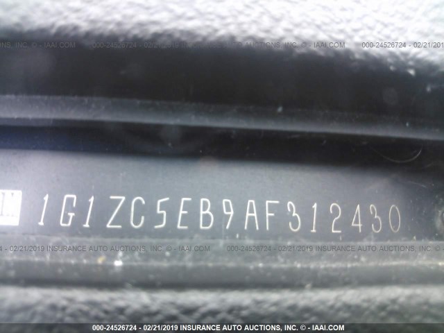 1G1ZC5EB9AF312430 - 2010 CHEVROLET MALIBU 1LT BLUE photo 9