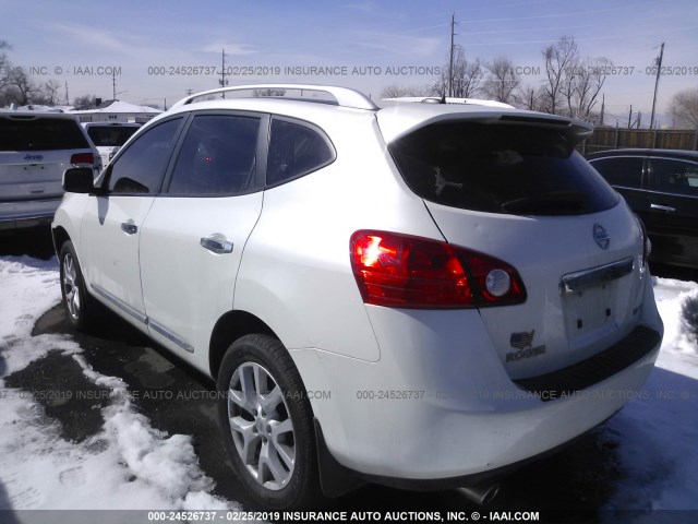 JN8AS5MV6DW614365 - 2013 NISSAN ROGUE S/SV WHITE photo 3