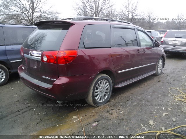 5TDZK22C97S061861 - 2007 TOYOTA SIENNA XLE/XLE LIMITED MAROON photo 4