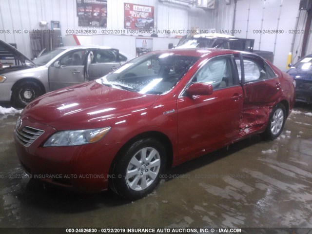 4T1BB46K49U085414 - 2009 TOYOTA CAMRY HYBRID RED photo 2