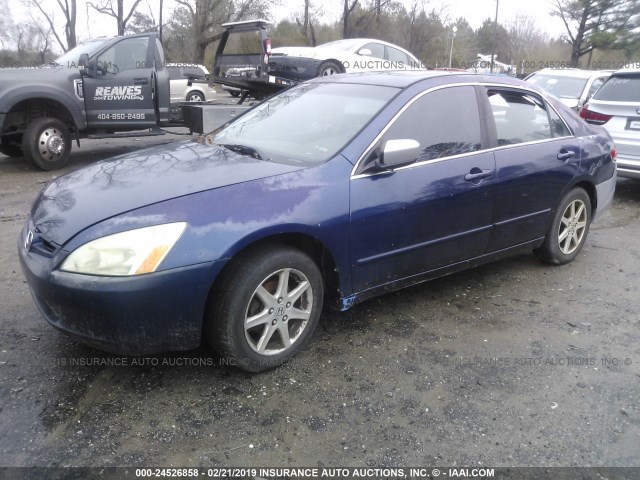 1HGCM56613A075185 - 2003 HONDA ACCORD EX BLUE photo 2