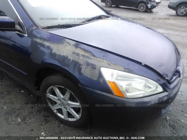 1HGCM56613A075185 - 2003 HONDA ACCORD EX BLUE photo 6