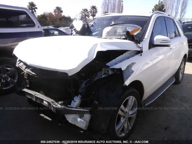 4JGDA5HB6EA363398 - 2014 MERCEDES-BENZ ML 350 4MATIC WHITE photo 2