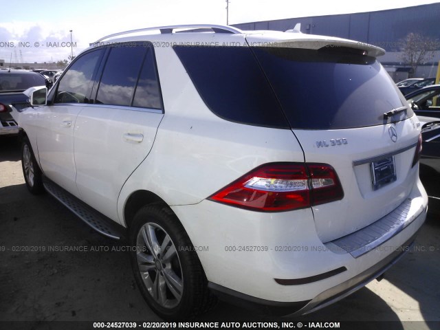 4JGDA5HB6EA363398 - 2014 MERCEDES-BENZ ML 350 4MATIC WHITE photo 3