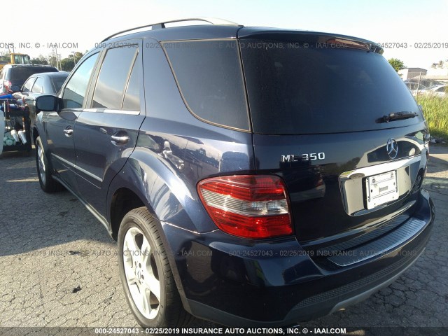 4JGBB86E57A159102 - 2007 MERCEDES-BENZ ML 350 BLUE photo 3