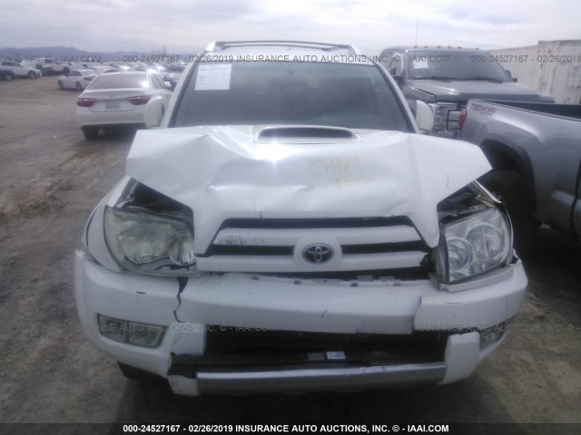 JTEZU14R248019257 - 2004 TOYOTA 4RUNNER SR5/SPORT WHITE photo 6