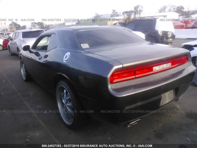 2C3CDYAG6DH704267 - 2013 DODGE CHALLENGER SXT GRAY photo 3