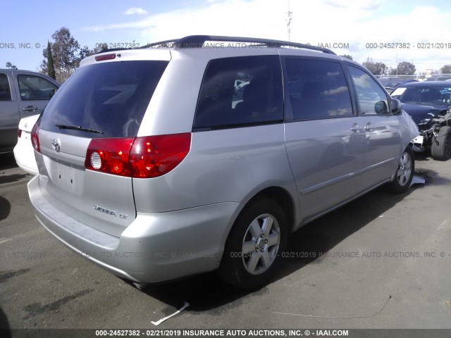 5TDZA23C96S504865 - 2006 TOYOTA SIENNA CE/LE SILVER photo 4