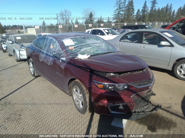 1G1ZB5STXGF254613 - 2016 CHEVROLET MALIBU LS MAROON photo 1