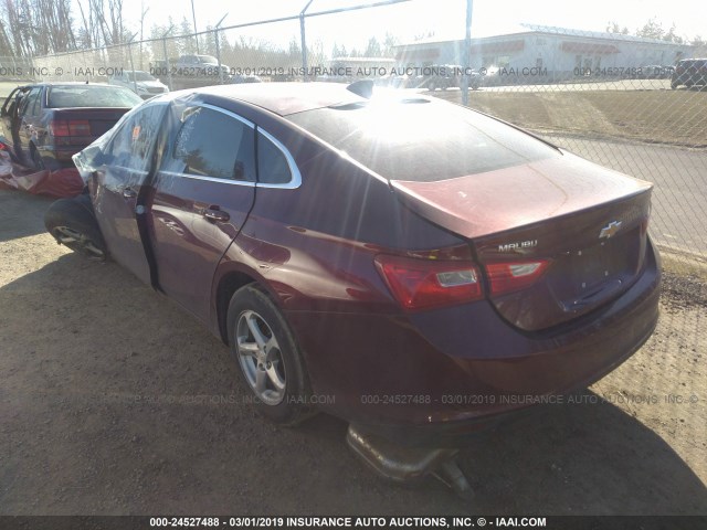 1G1ZB5STXGF254613 - 2016 CHEVROLET MALIBU LS MAROON photo 3