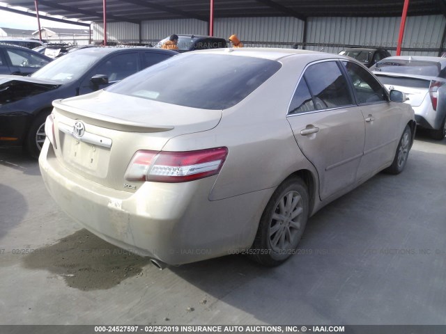 4T1BK3EK8BU118349 - 2011 TOYOTA CAMRY SE/LE/XLE GOLD photo 4