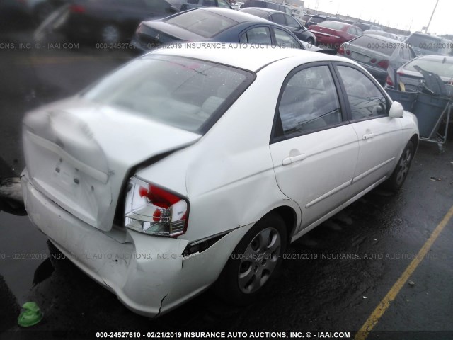 KNAFE222895615074 - 2009 KIA SPECTRA EX/LX/SX WHITE photo 4