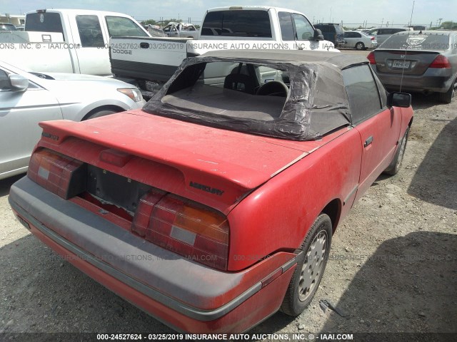 6MPCT0366M8634434 - 1991 MERCURY CAPRI XR2 RED photo 4