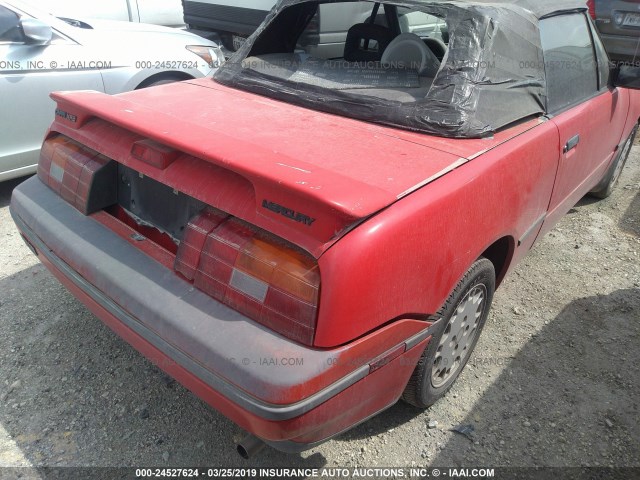 6MPCT0366M8634434 - 1991 MERCURY CAPRI XR2 RED photo 6