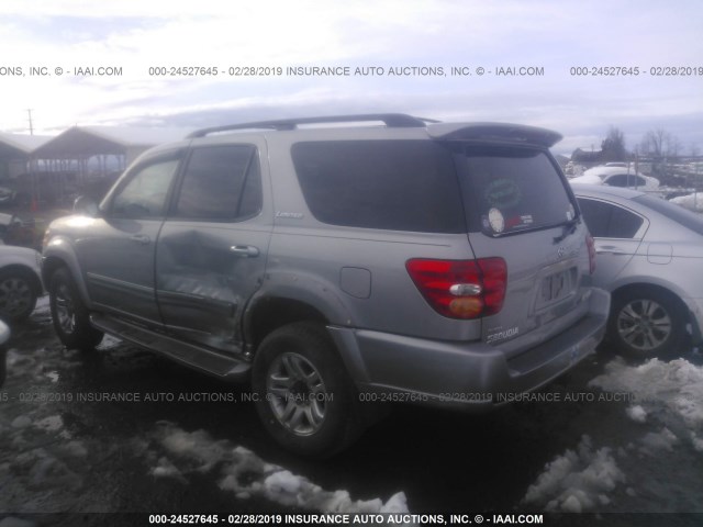 5TDBT48A03S160417 - 2003 TOYOTA SEQUOIA LIMITED GRAY photo 3