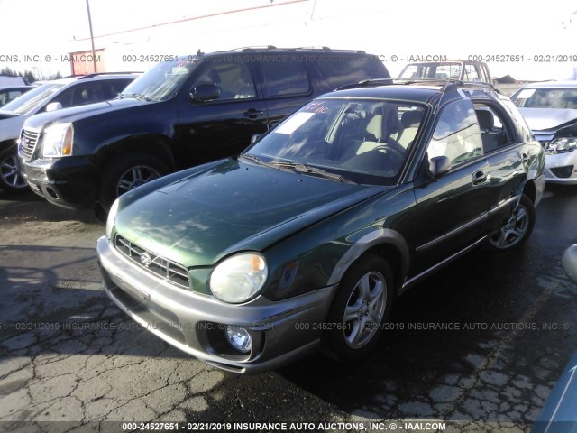 JF1GG685X2H833134 - 2002 SUBARU IMPREZA OUTBACK SPORT GREEN photo 2