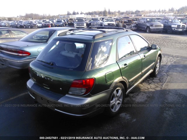 JF1GG685X2H833134 - 2002 SUBARU IMPREZA OUTBACK SPORT GREEN photo 4