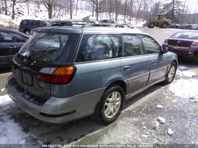 4S3BH686617622818 - 2001 SUBARU LEGACY OUTBACK LIMITED GREEN photo 4