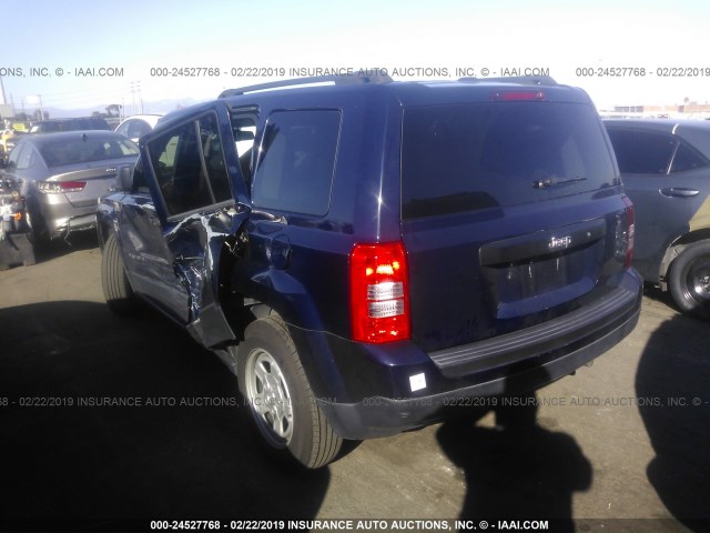 1C4NJPBB5FD139049 - 2015 JEEP PATRIOT SPORT Dark Blue photo 3