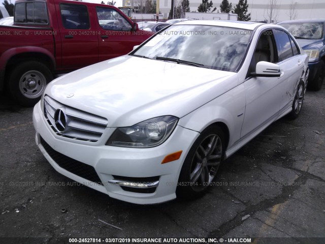 WDDGF4HB6CA604005 - 2012 MERCEDES-BENZ C 250 WHITE photo 2