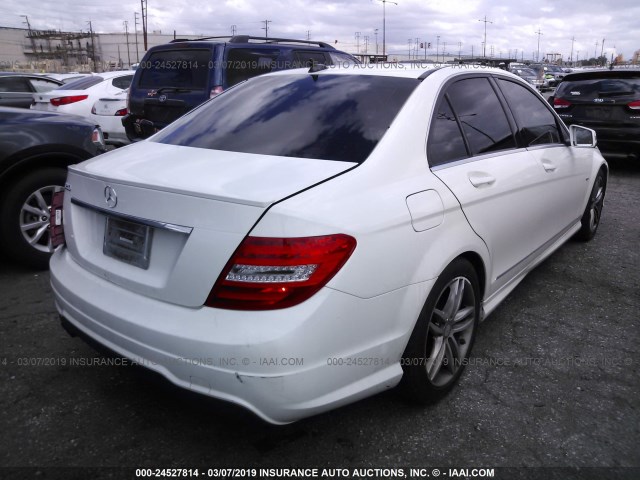 WDDGF4HB6CA604005 - 2012 MERCEDES-BENZ C 250 WHITE photo 4