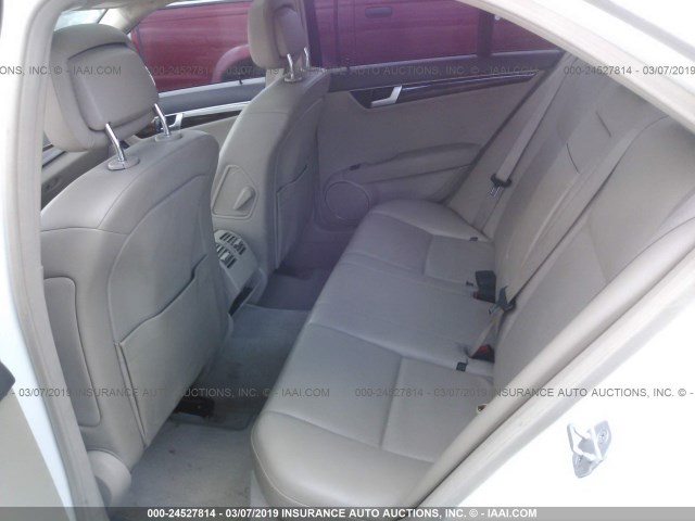 WDDGF4HB6CA604005 - 2012 MERCEDES-BENZ C 250 WHITE photo 8