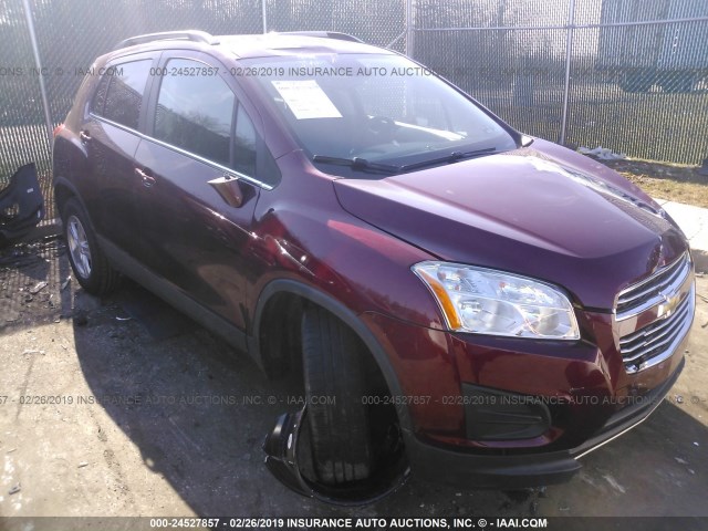 3GNCJPSB5GL241106 - 2016 CHEVROLET TRAX 1LT BURGUNDY photo 1