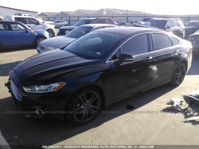 3FA6P0K90ER398020 - 2014 FORD FUSION TITANIUM BLACK photo 2