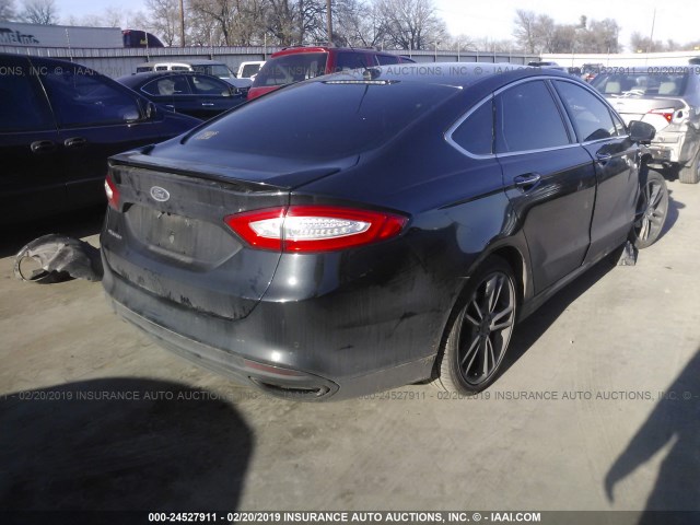 3FA6P0K90ER398020 - 2014 FORD FUSION TITANIUM BLACK photo 4