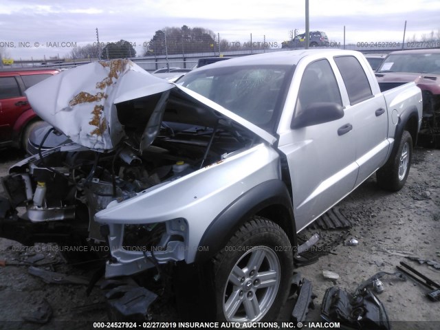 1D7HW38KX8S634138 - 2008 DODGE DAKOTA SXT GRAY photo 2